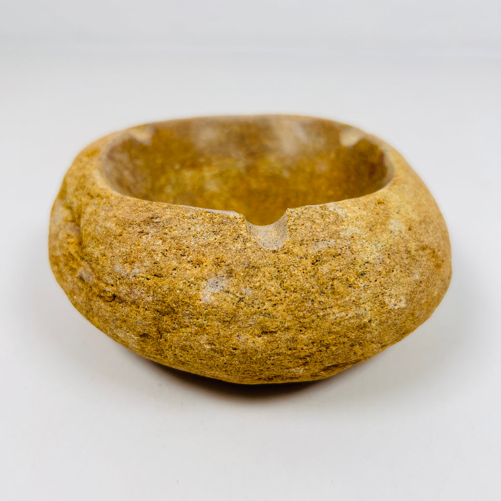 River Stone Golden Amber Ash Tray