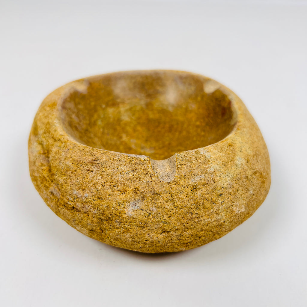 River Stone Golden Amber Ash Tray