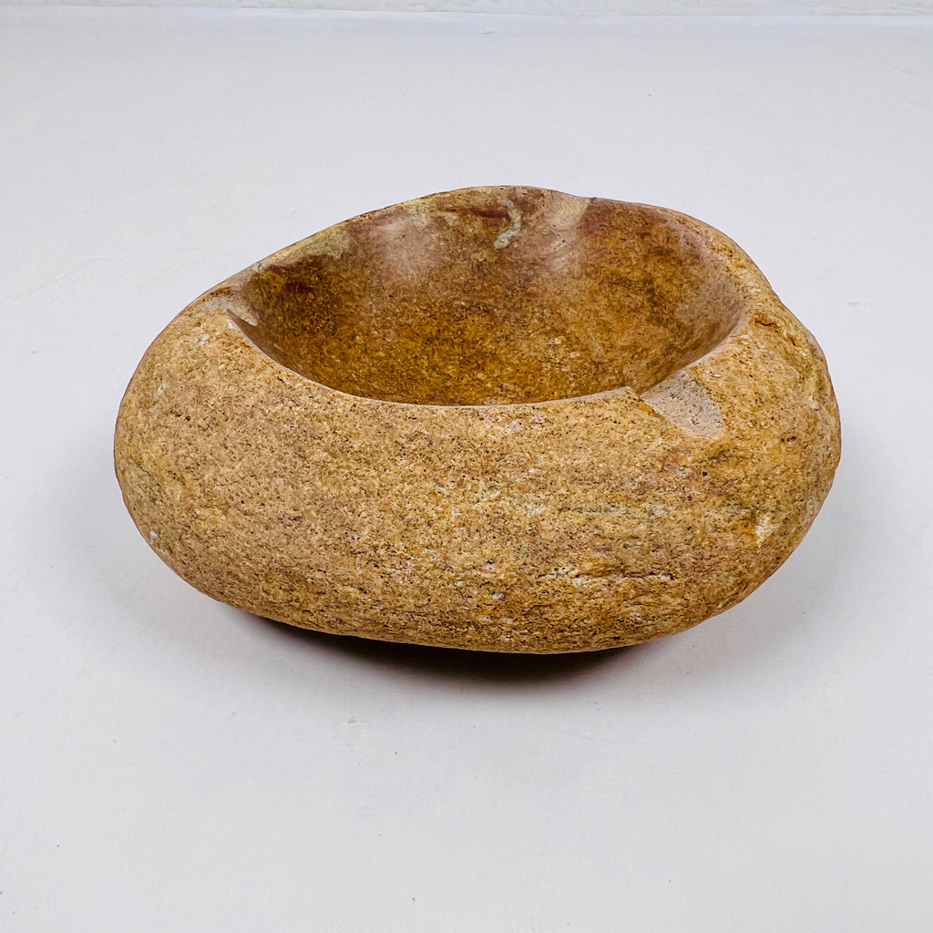 River Stone Golden Amber Ash Tray