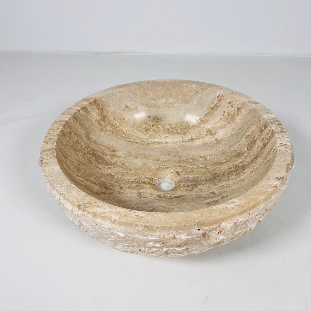 Streaked Beige Travertine Sink