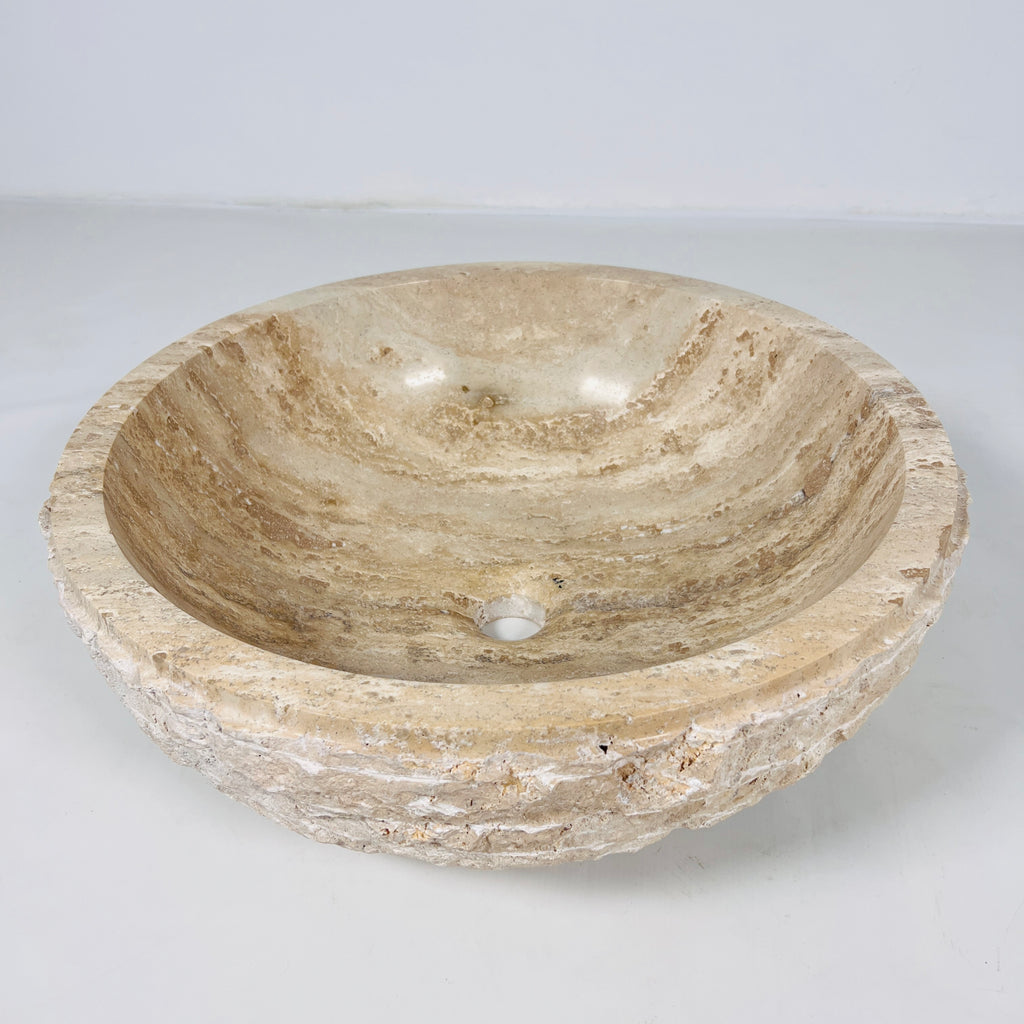 Streaked Beige Travertine Sink