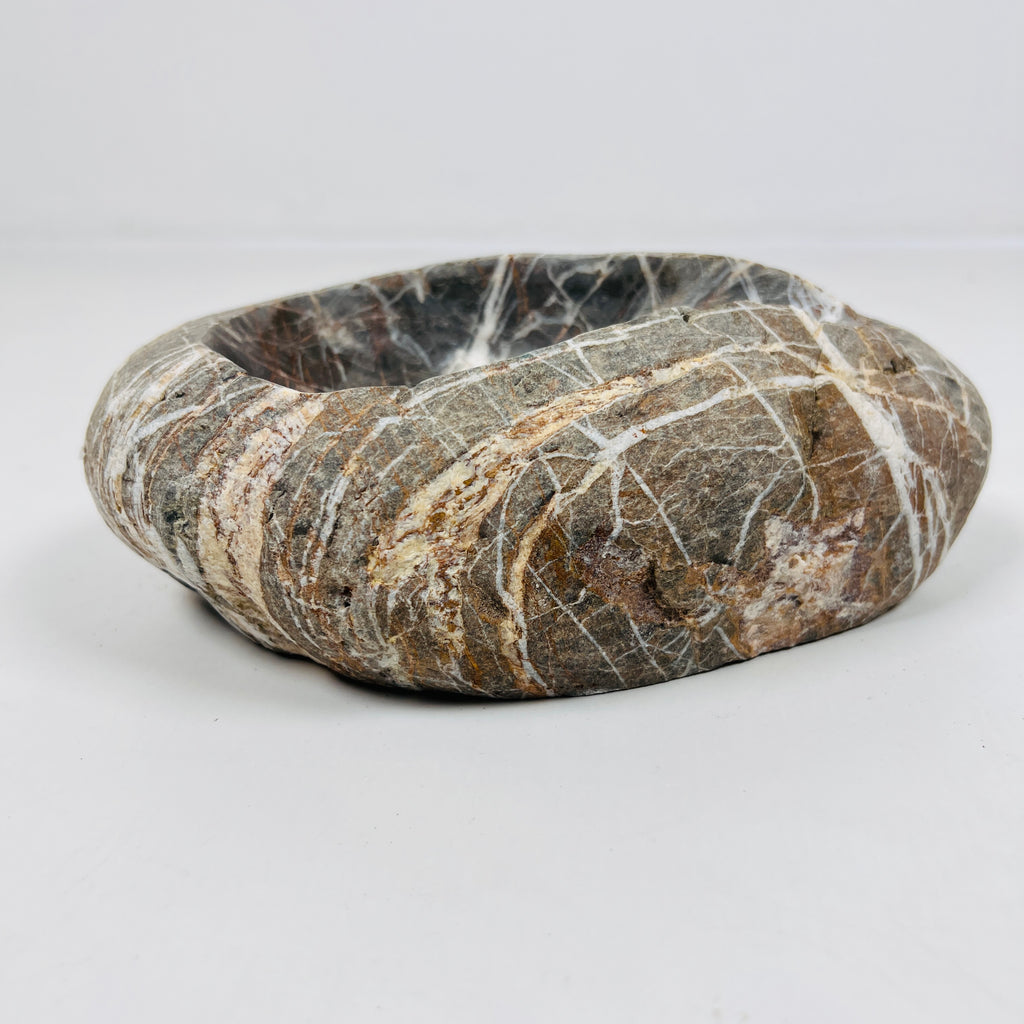 River Stone Brown Webbed Ash Tray