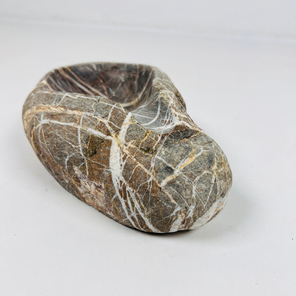 River Stone Brown Webbed Ash Tray