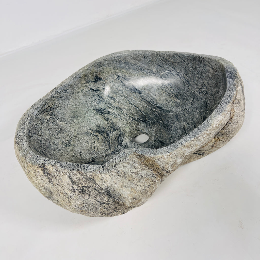 Brown Streaked River Stone Sink