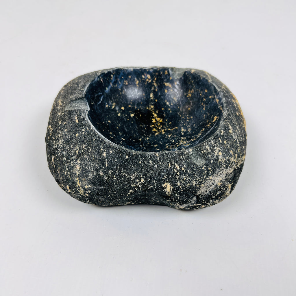 River Stone Blue Gold Splashed Ash Tray