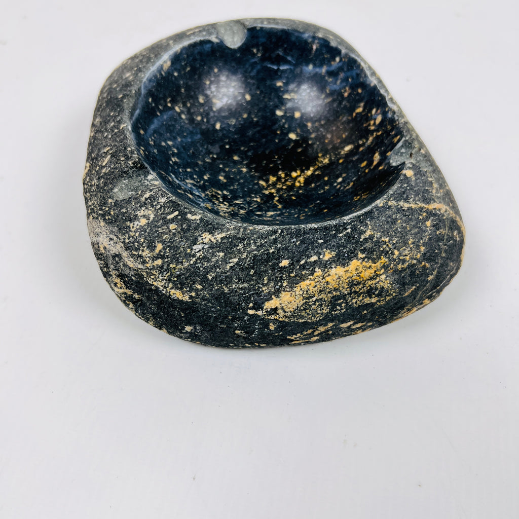 River Stone Blue Gold Splashed Ash Tray