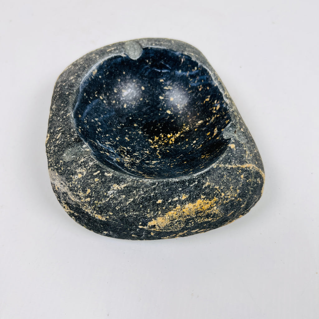 River Stone Blue Gold Splashed Ash Tray