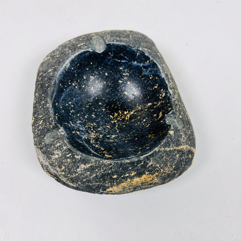 River Stone Blue Gold Splashed Ash Tray