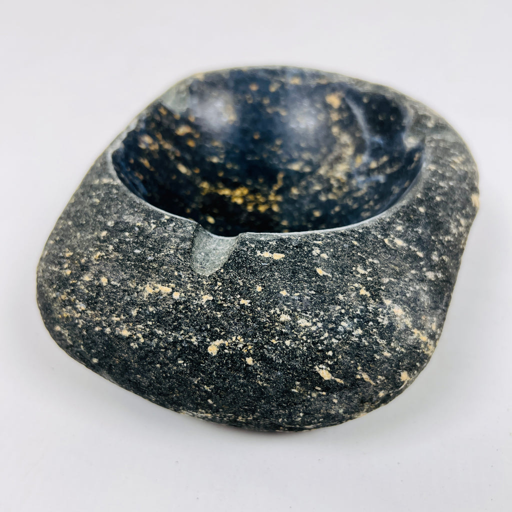 River Stone Blue Gold Splashed Ash Tray