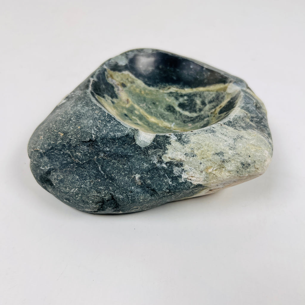 River Stone Green Water Marked Ash Tray