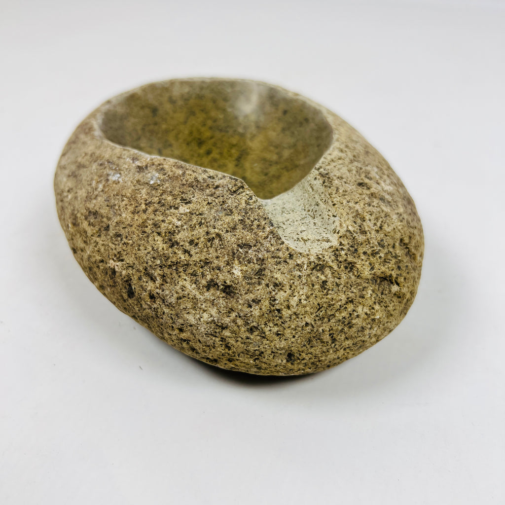 River Stone Deep Green Pecked Ash Tray