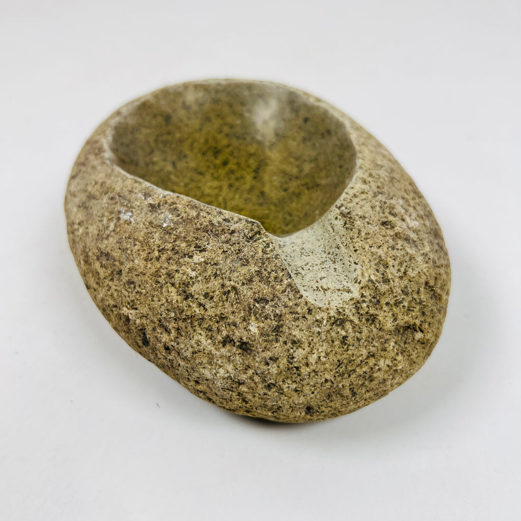 River Stone Deep Green Pecked Ash Tray