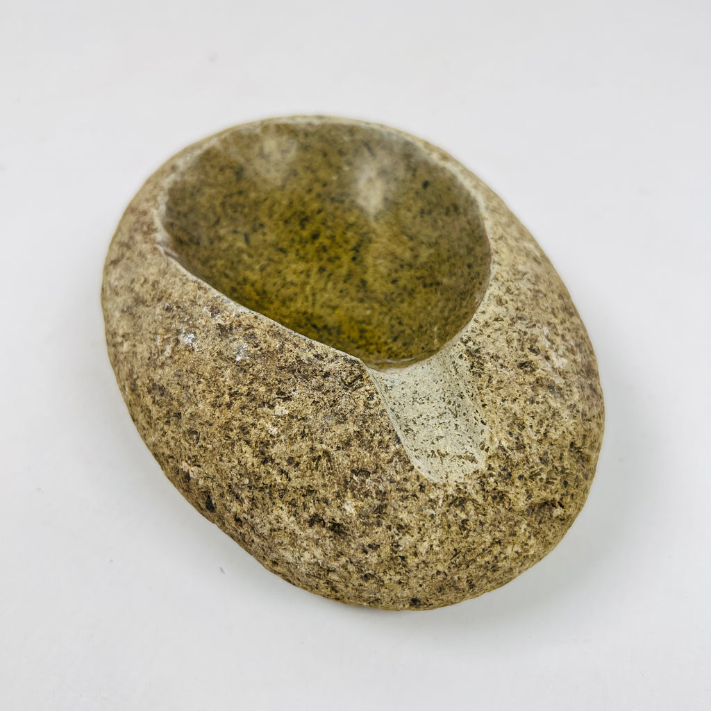 River Stone Deep Green Pecked Ash Tray