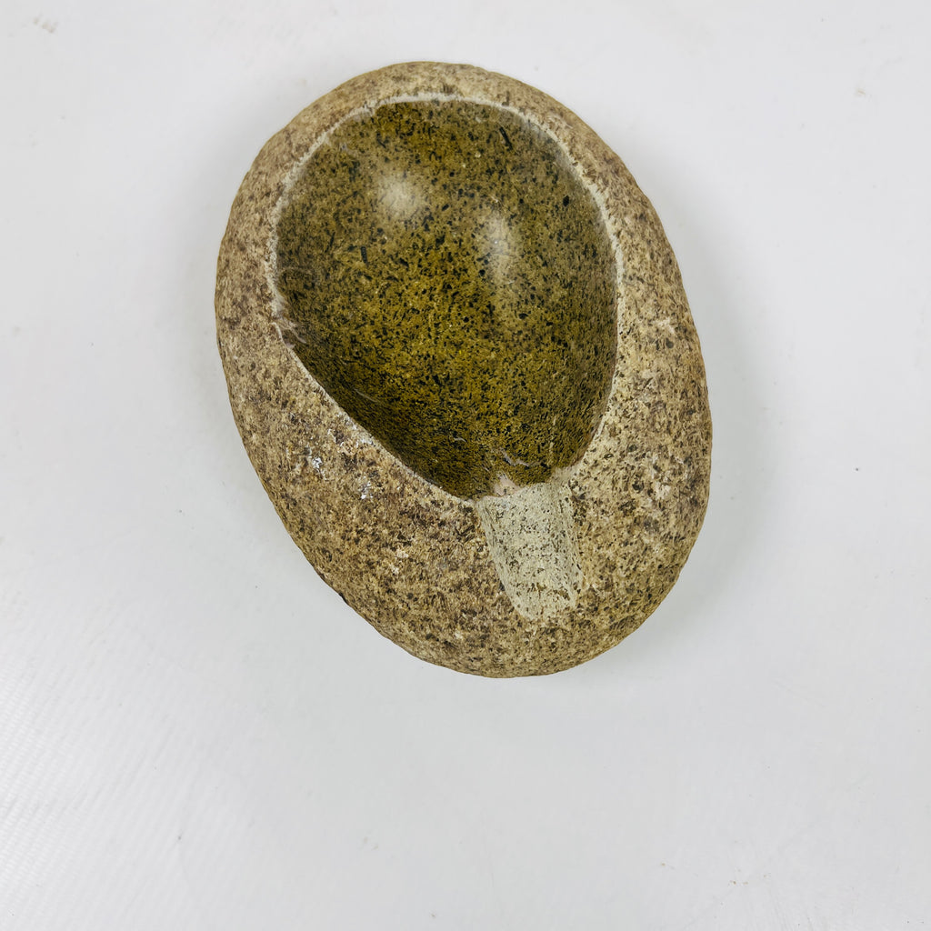 River Stone Deep Green Pecked Ash Tray