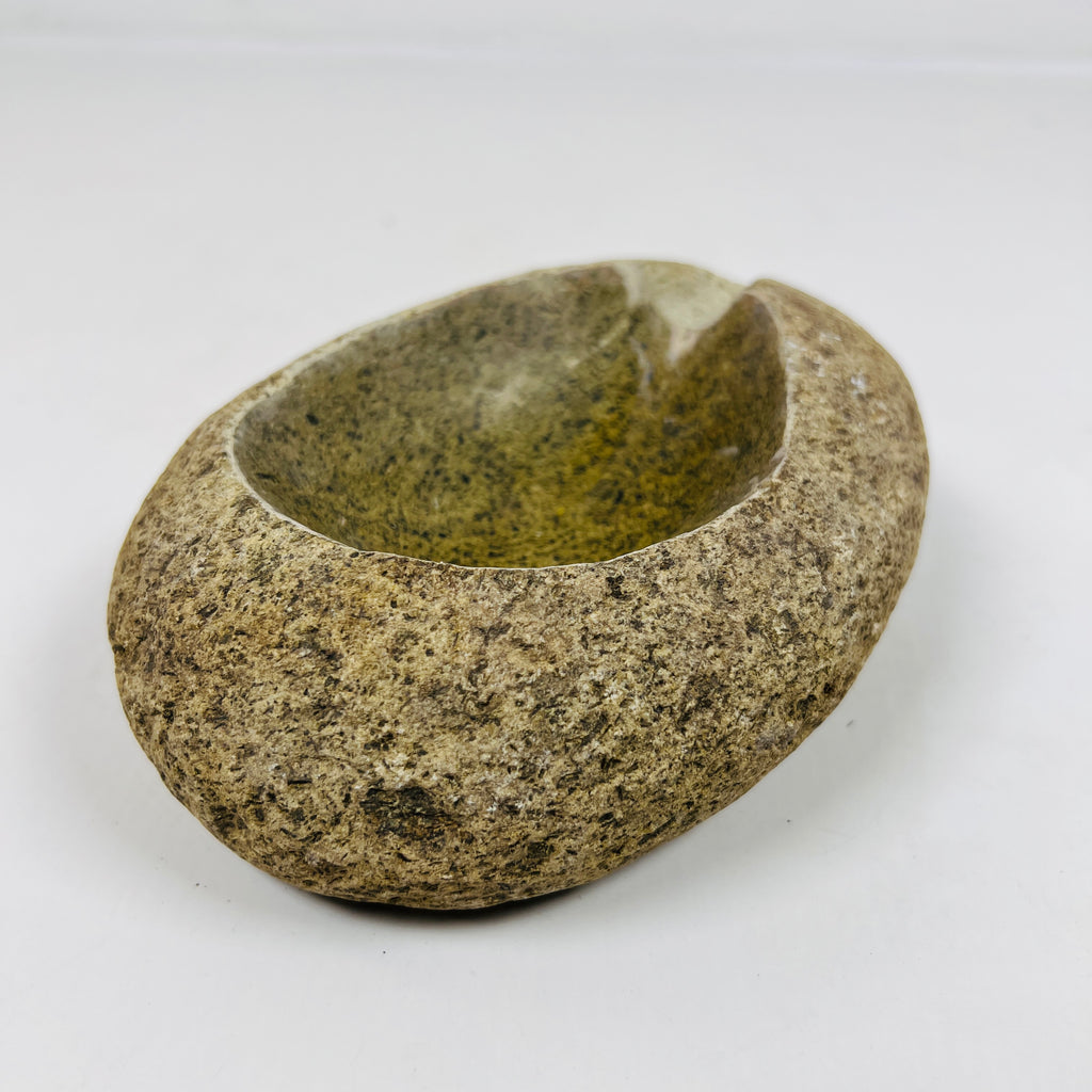 River Stone Deep Green Pecked Ash Tray