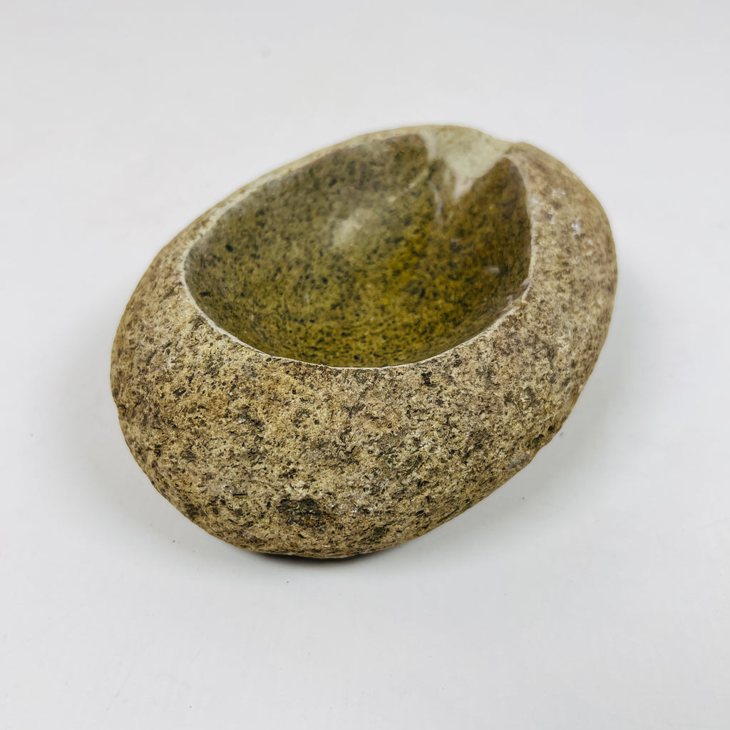 River Stone Deep Green Pecked Ash Tray