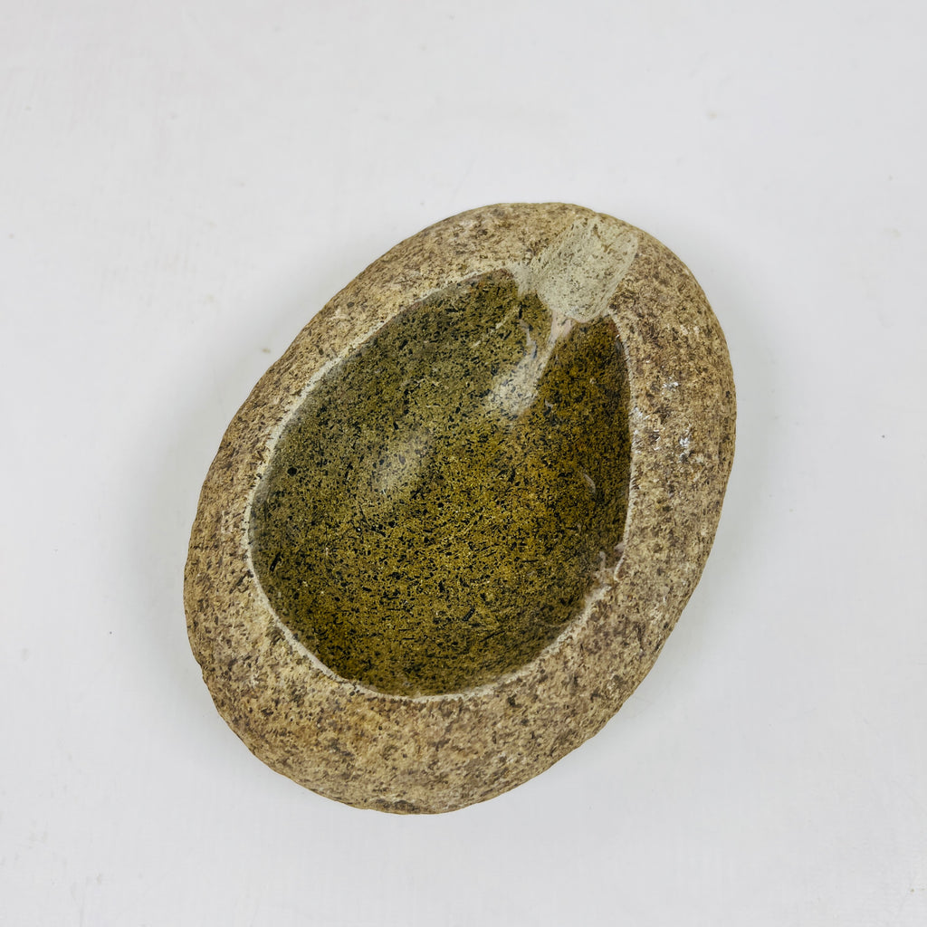 River Stone Deep Green Pecked Ash Tray