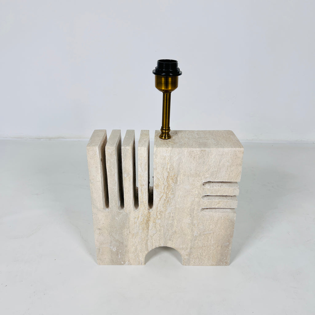 Puzzle Piece Travertine Table Lamp