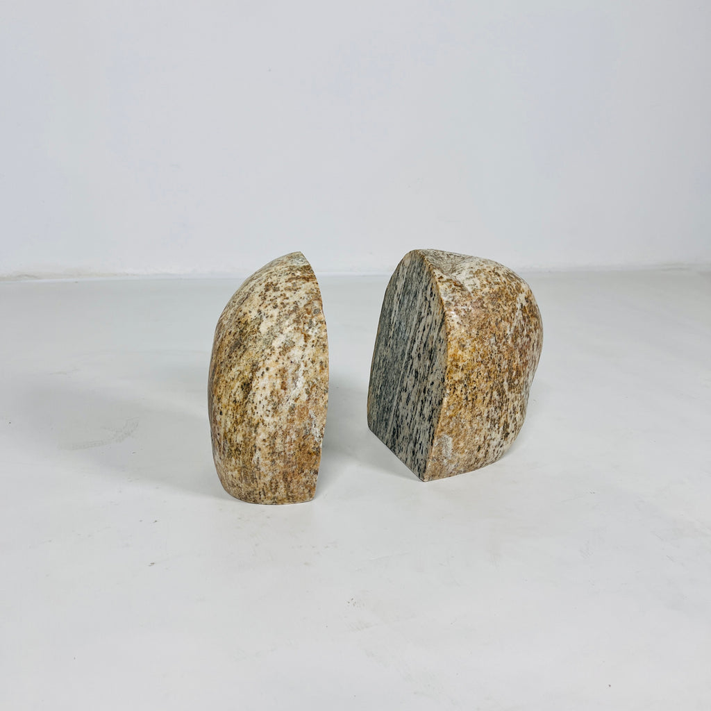 Brown Speckled Bookend Pair