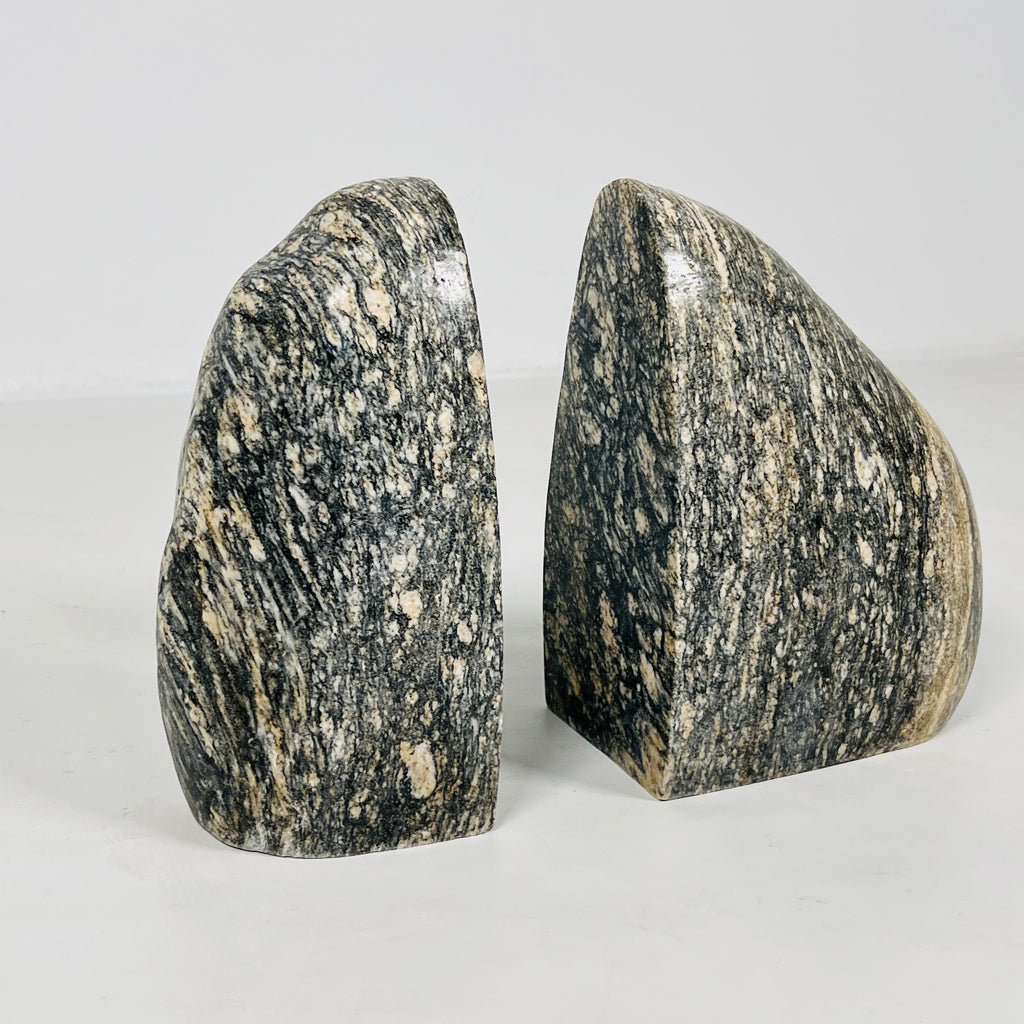 Streaked Riverstone Bookend Pair