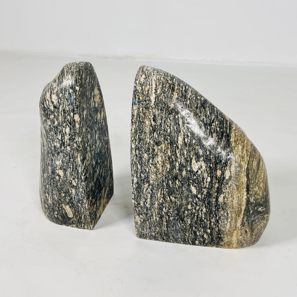 Streaked Riverstone Bookend Pair