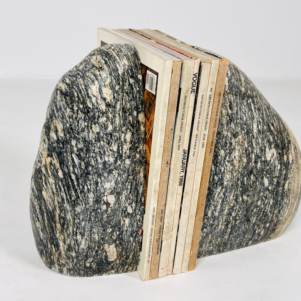 Streaked Riverstone Bookend Pair