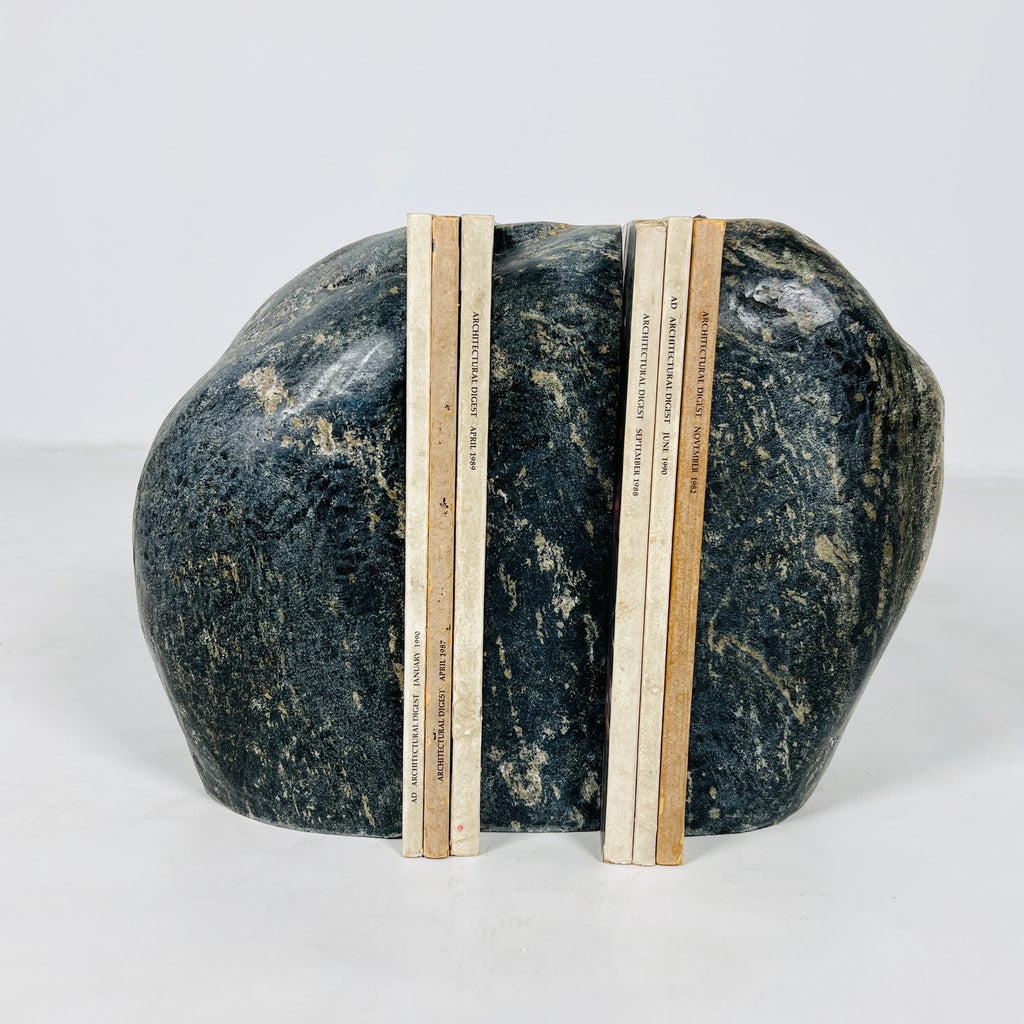 Black Blotched Riverstone Bookend