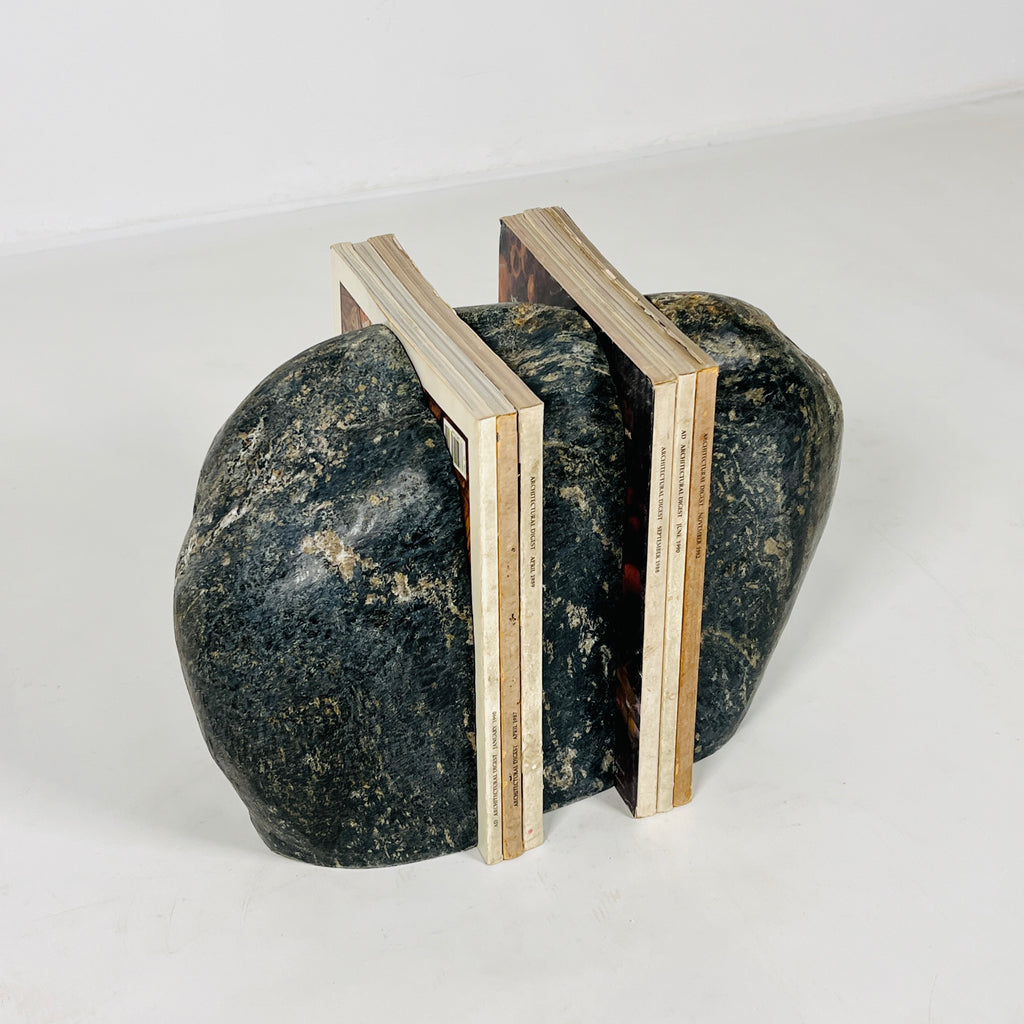 Black Blotched Riverstone Bookend