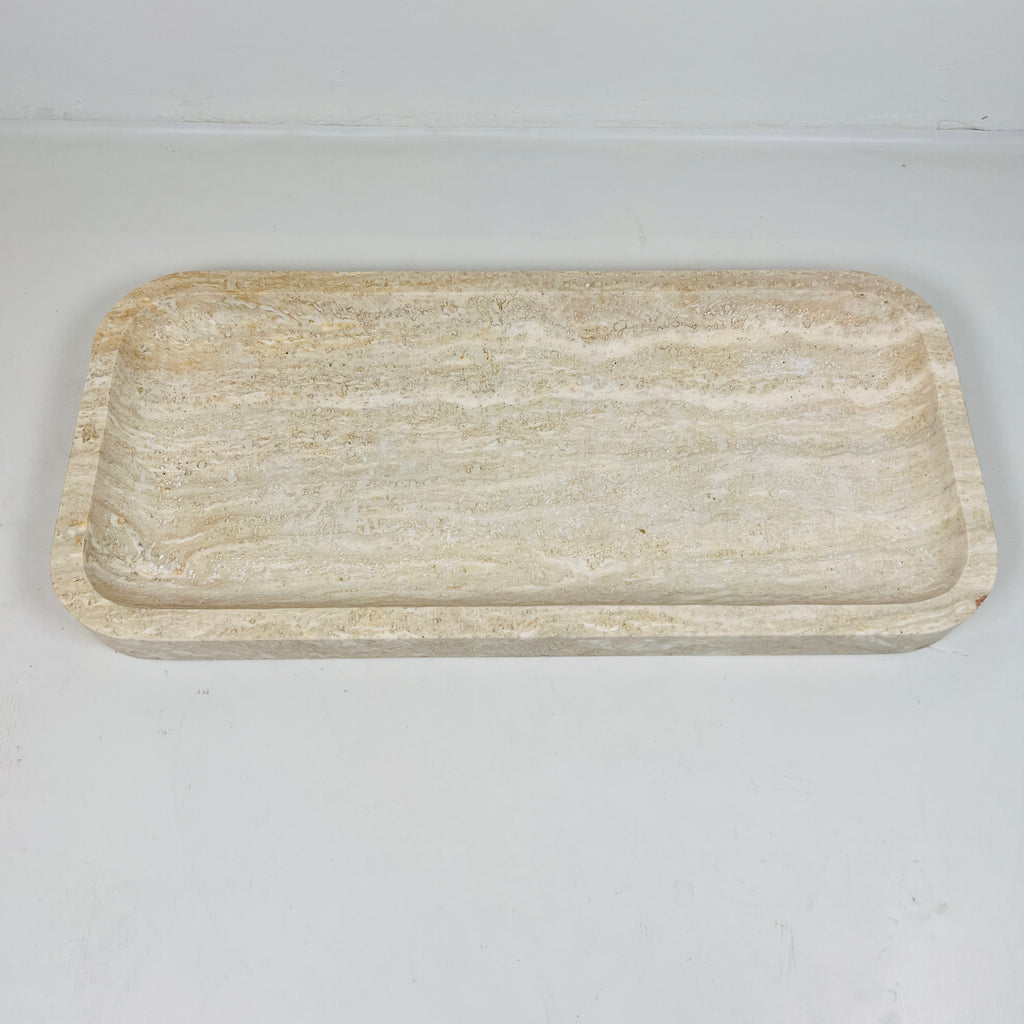 Travertine Rectangle Lined Tray