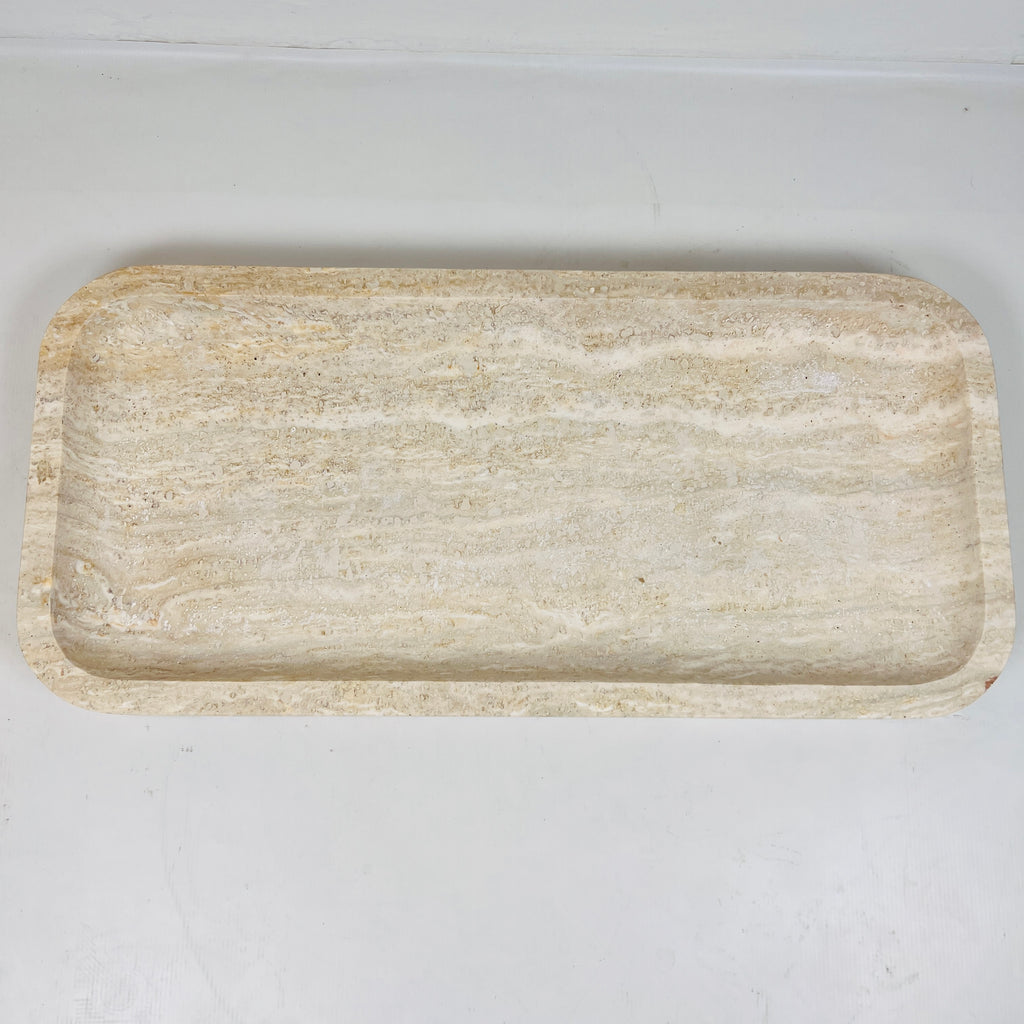 Travertine Rectangle Lined Tray