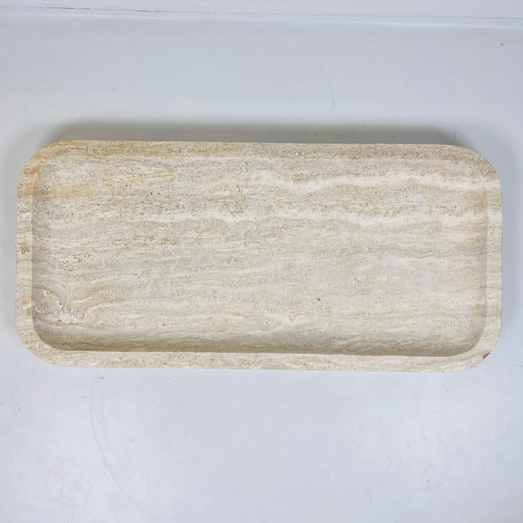 Travertine Rectangle Lined Tray