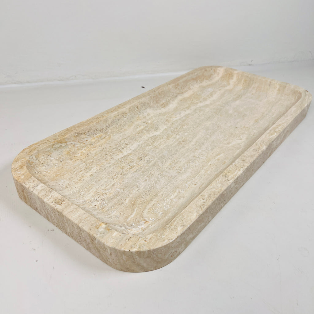 Travertine Rectangle Lined Tray