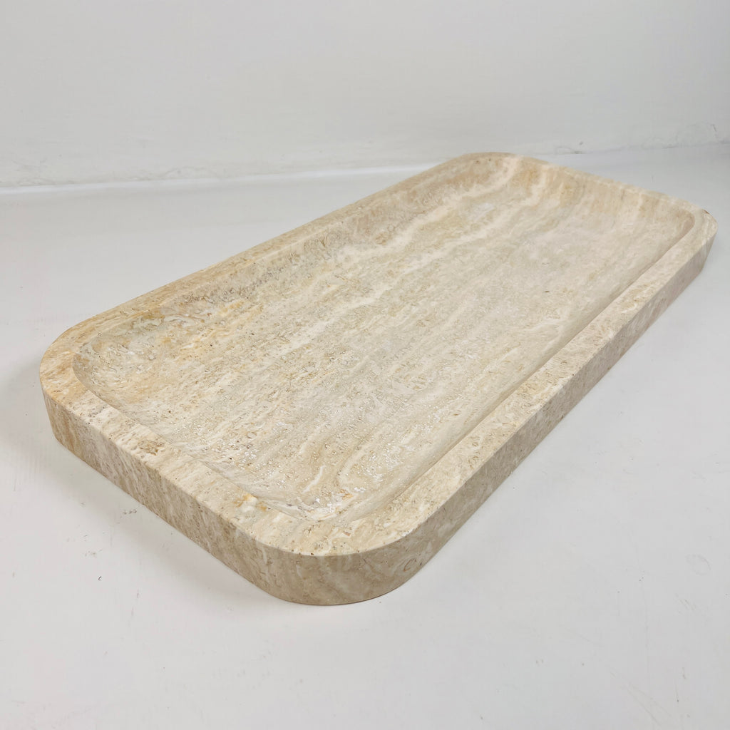 Travertine Rectangle Lined Tray