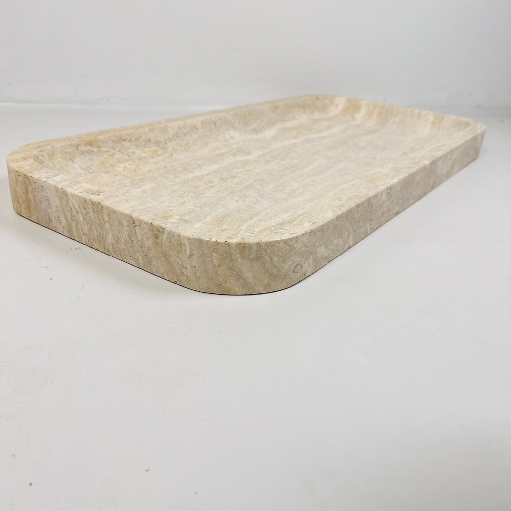 Travertine Rectangle Lined Tray