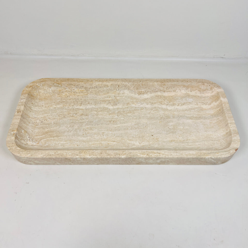 Travertine Rectangle Lined Tray