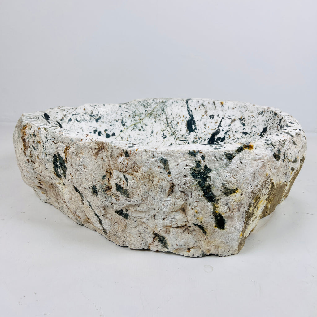 Black And Mustard Spotted River Stone Sink