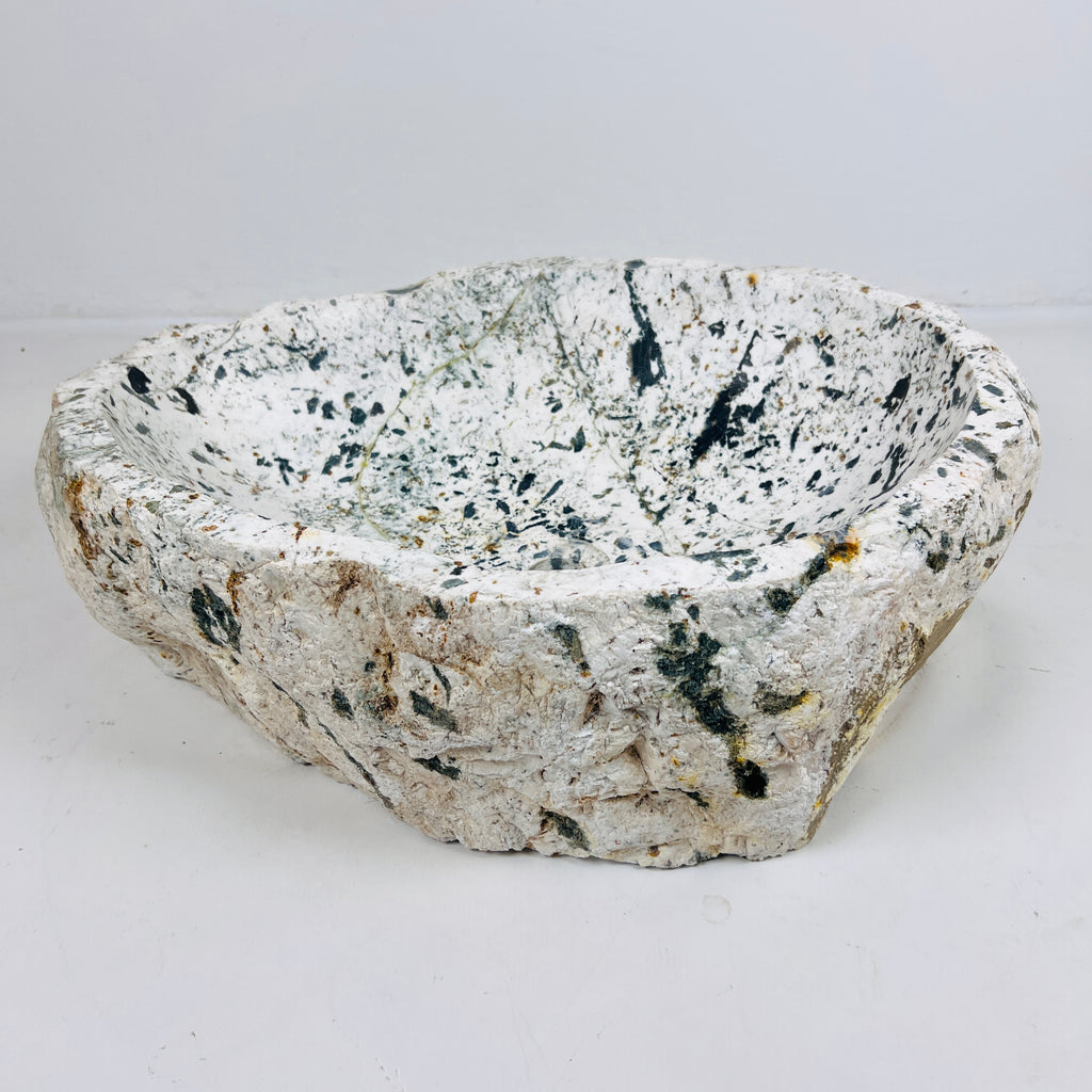 Black And Mustard Spotted River Stone Sink