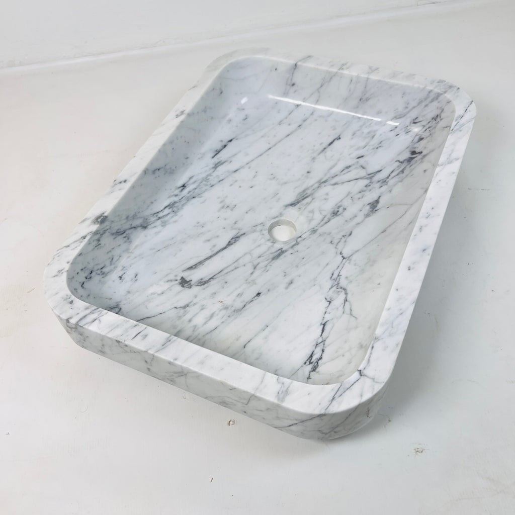 Rectangle Splashed Marble Sink