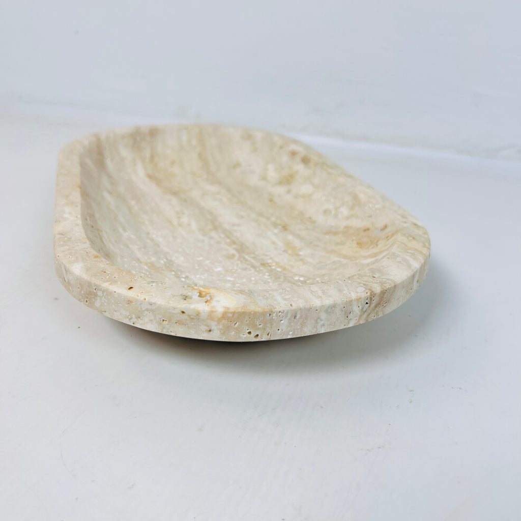 Travertine Oval Lightly Grazed Tray