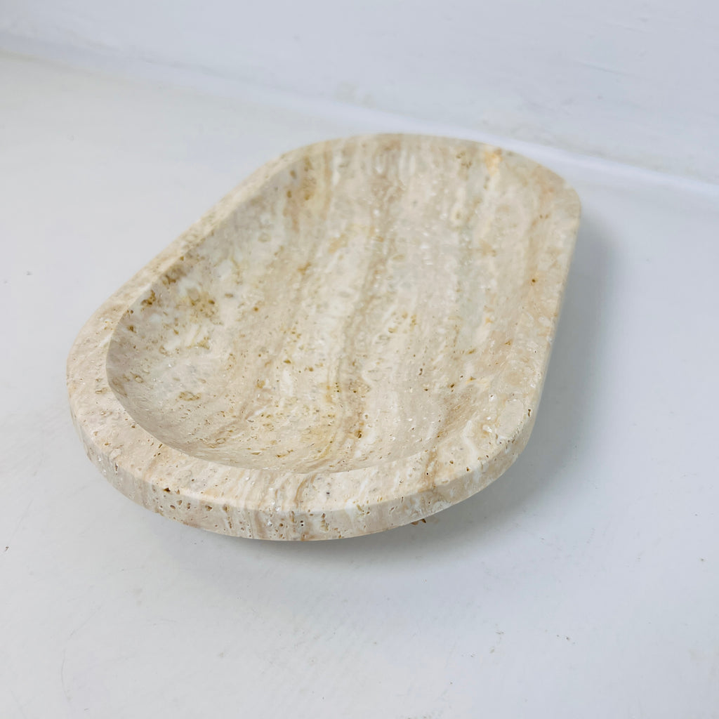 Travertine Oval Lightly Grazed Tray