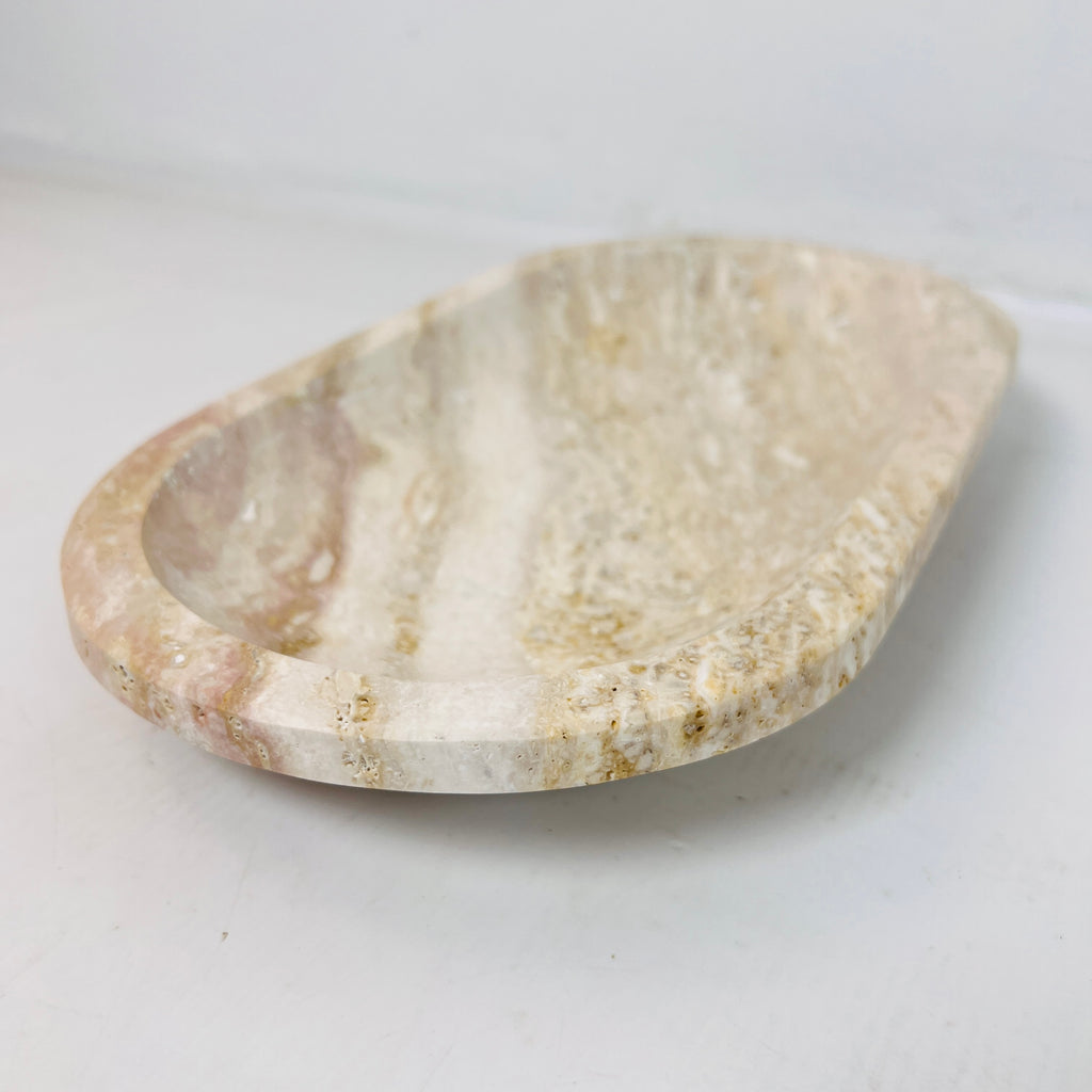 Travertine Oval Waved Tray