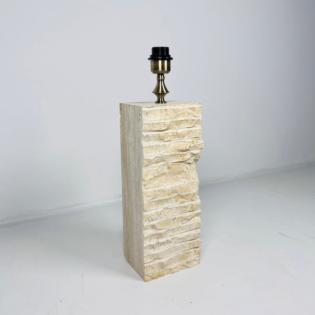 Chiseled Travertine Table Lamp