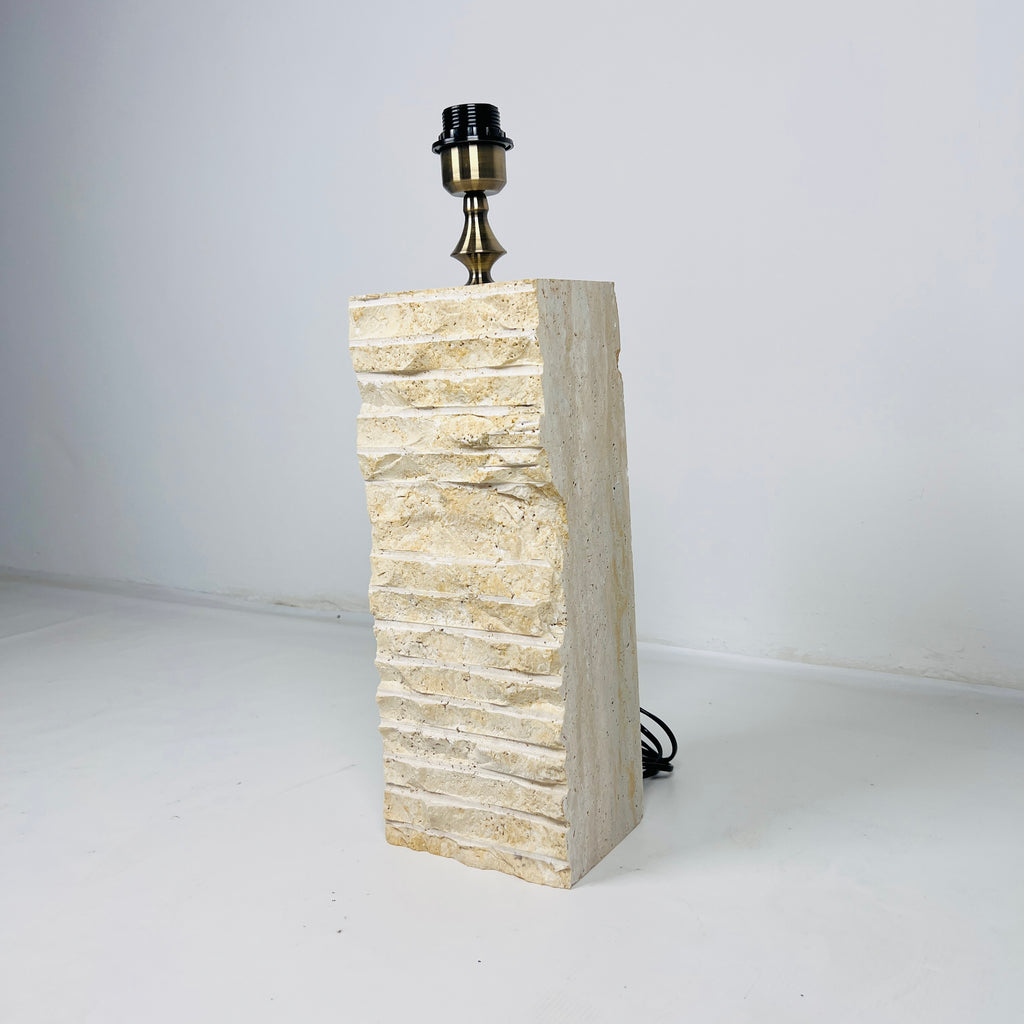 Chiseled Travertine Table Lamp