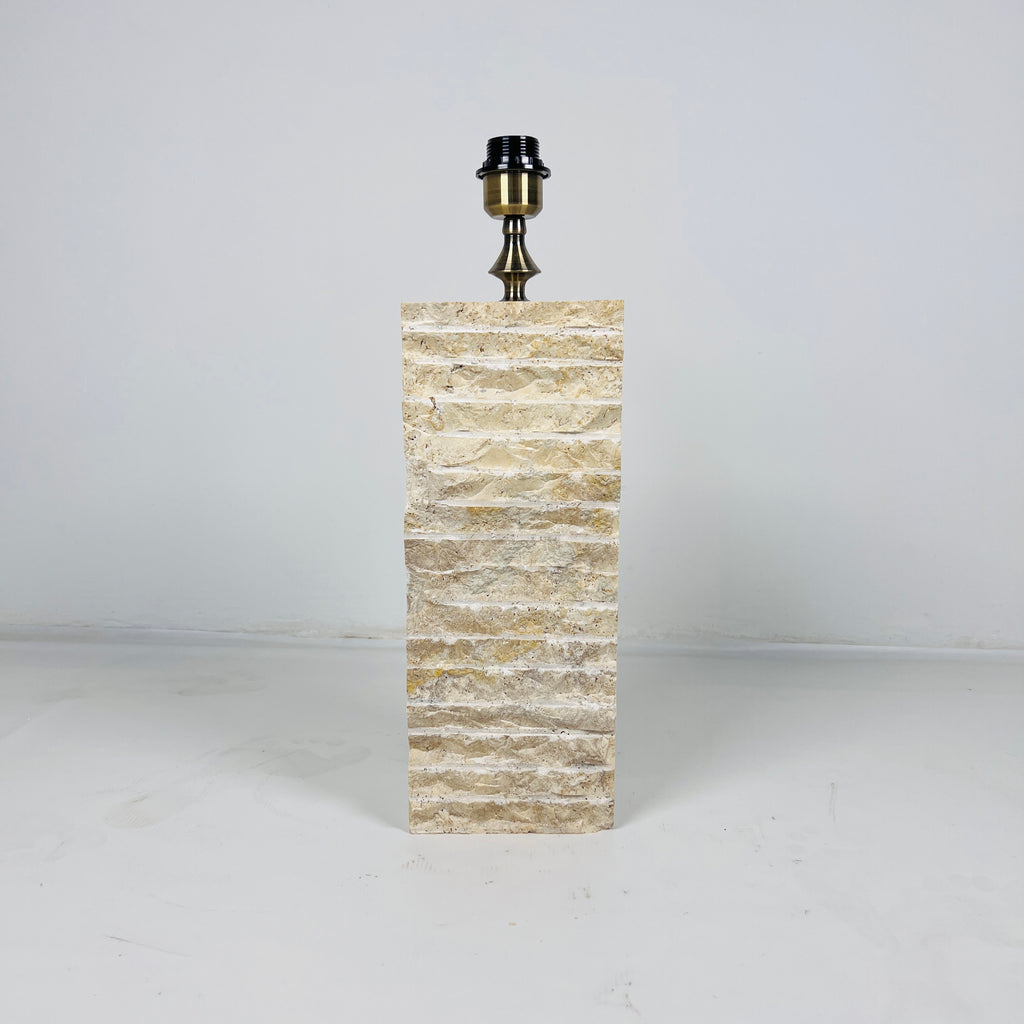 Chiseled Travertine Table Lamp