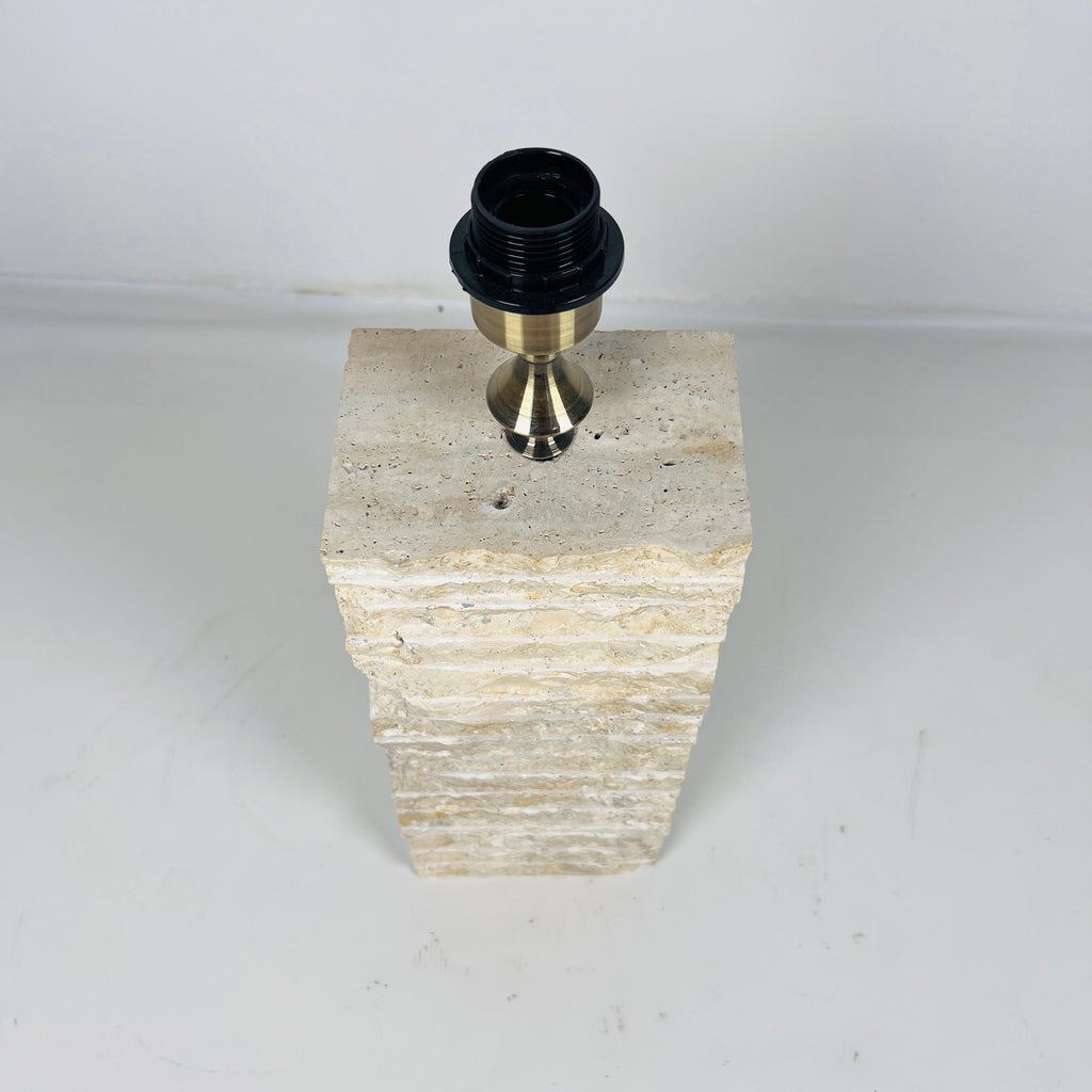 Chiseled Travertine Table Lamp