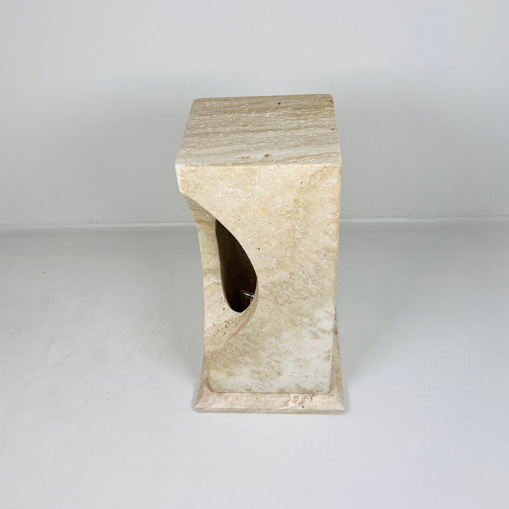 Half Crescent Stone Floor Lamp