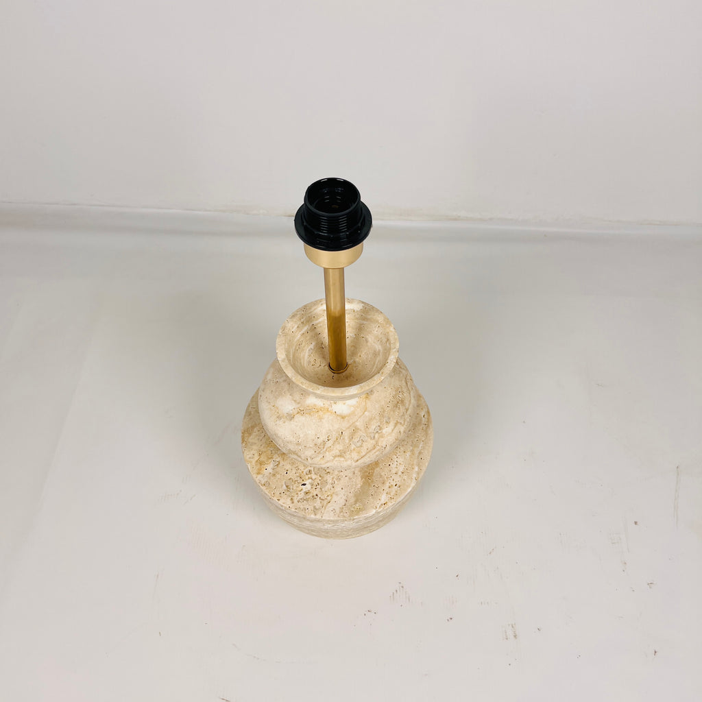 Pot Bottom Travertine Table Lamp