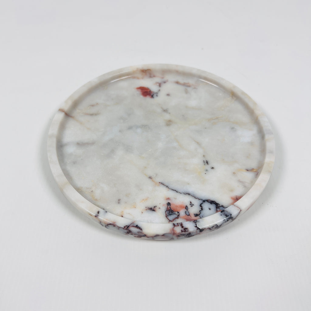 Red And White Marble Plate