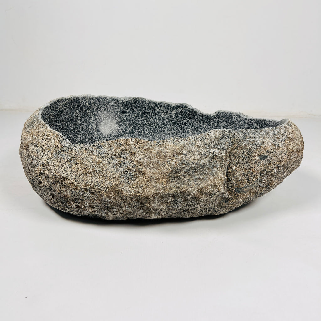 Dark Grey Spotted River Stone Sink