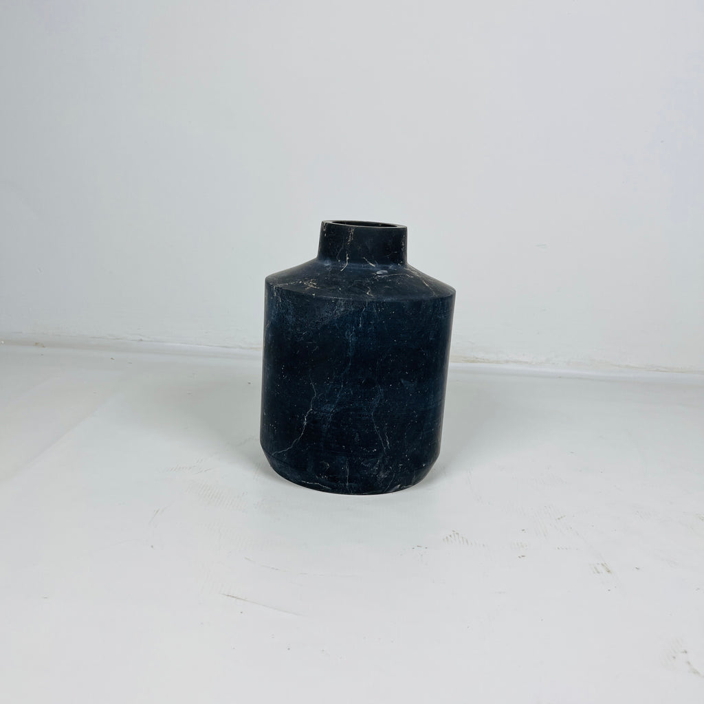 Wide Bottom Black Vase